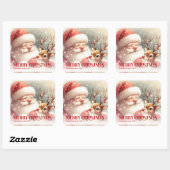 Santa Rudolph Custom Name Merry Christmas Gift Vierkante Sticker (Vel)
