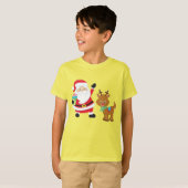 santa Rudolph de rode-neus rendieren kerst T-shirt (Voorkant volledig)