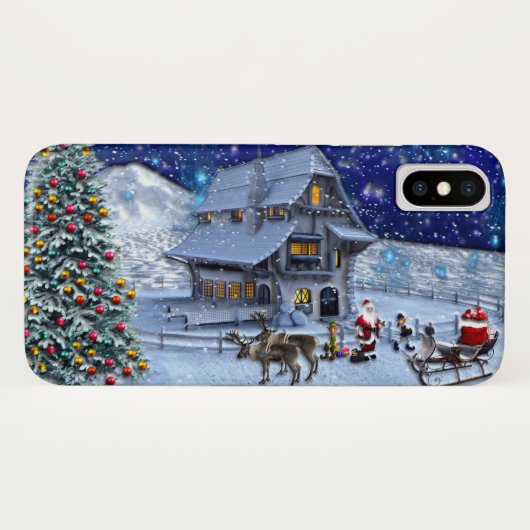 Santa Rudolph Elf met Sled Case-Mate iPhone Case (Achterkant (horizontaal))