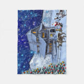 Santa Rudolph Elf met Sled Fleece Deken (Voorkant)