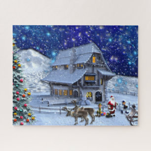 Santa Rudolph Elf met Sled Legpuzzel
