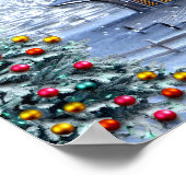 Santa Rudolph Elf met Sled Poster (Hoek)