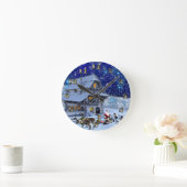 Santa Rudolph Elf met Sled Ronde Klok (Huis)