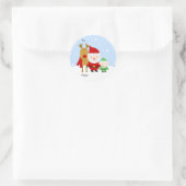 Santa, Rudolph en Elf Kerstmis Label, tot: van: Ronde Sticker (Tas)