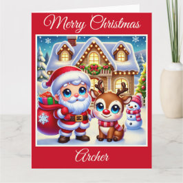 Santa Rudolph en het rendier met rode neus Kaart