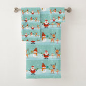 Santa, Rudolph en Snowman Bad Handdoek (Insitu)