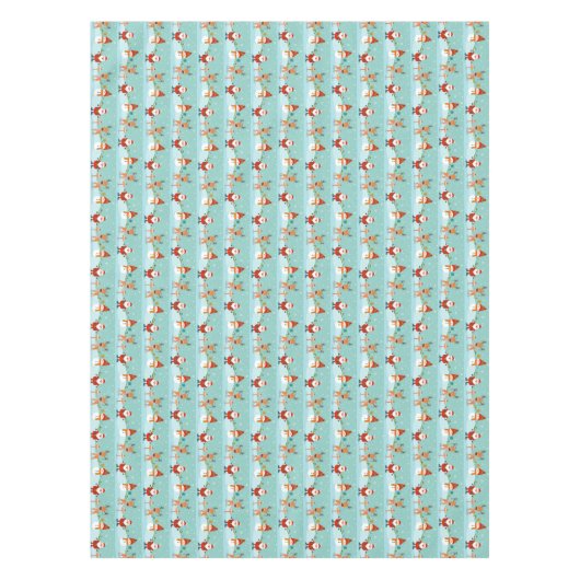 Santa, Rudolph en Snowman Tafelkleed (Voorkant)