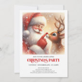 Santa Rudolph Festive Family Christmas Invite Kaart (Voorkant)