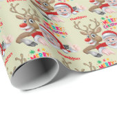 Santa & Rudolph Hug Christmas Wrapping Paper Cadeaupapier (Rol Hoek)