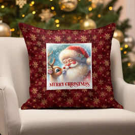 Santa Rudolph Joyful Xmas Pillow Classic Christmas Kussen