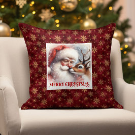Santa Rudolph Joyous Christmas Pillow Festive Vibe Kussen