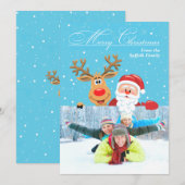 Santa & Rudolph Kerst Flat Kaart (Voorkant / Achterkant)