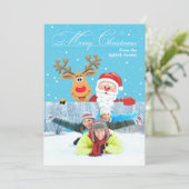 Santa & Rudolph Kerst Flat Kaart (Staand voorkant)