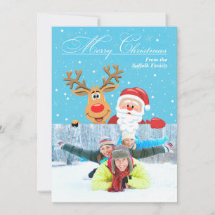 Santa & Rudolph Kerst Flat Kaart