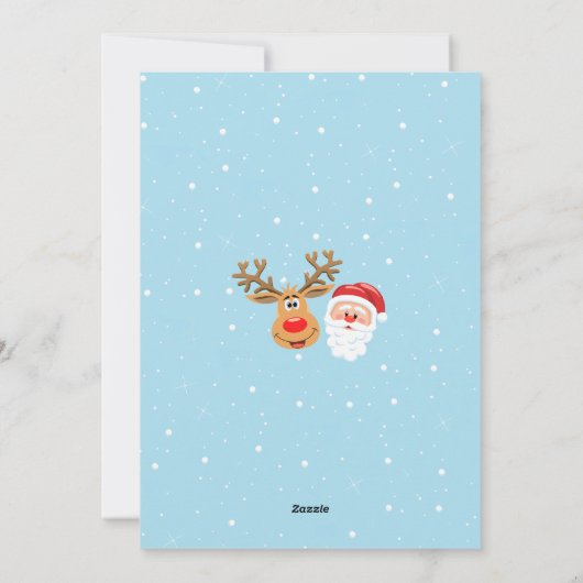 Santa & Rudolph Kerstmis Kaart (Achterkant)