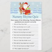 Santa, Rudolph Nursery Rhyme Quiz baby shower game (Voorkant)