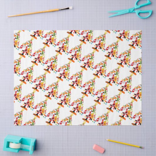 Santa, Rudolph, Snowman en Elf Tissuepapier (Craft)