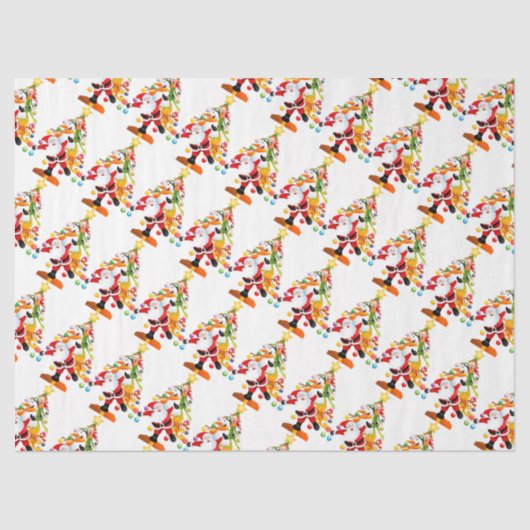 Santa, Rudolph, Snowman en Elf Tissuepapier (Voorkant)