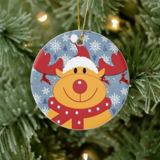 SANTA RUDOLPH XMAS KERAMISCH ORNAMENT (Boom)