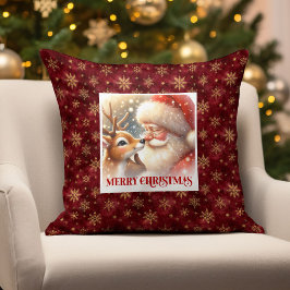 Santa Rudolph Xmas Pillow Merry Christmas Classic  Kussen