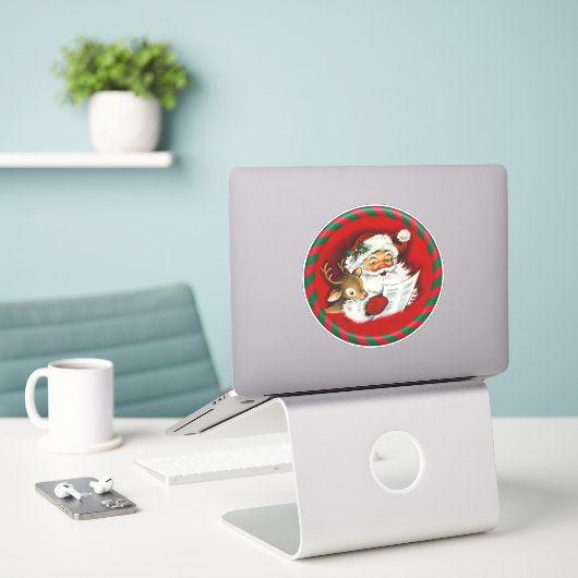 Santa & Rudy  Vinyl Sticker (Laptop op bureau)