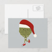 Santa Running Artichoke Feestdagenkaart (Voorkant / Achterkant)