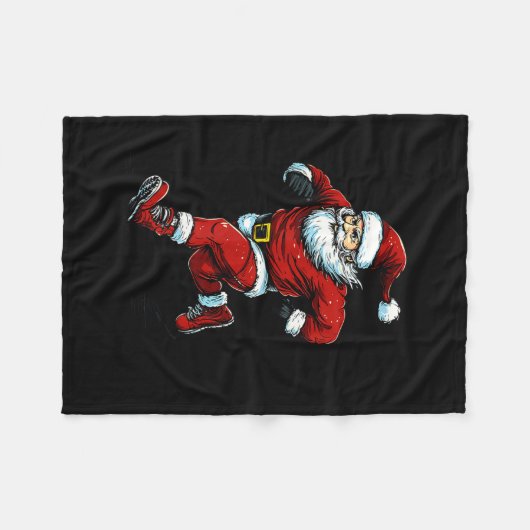 Santa Running Cross Country Xc Runner Christmas Xm Fleece Deken (Voorkant (Horizontaal))