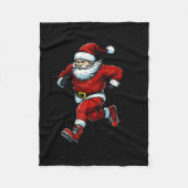 Santa Running Cross Country Xc Runner Christmas Xm Fleece Deken (Voorkant)