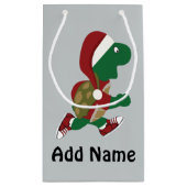 Santa Running Turtle Klein Cadeauzakje (Achterkant)