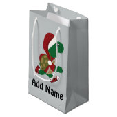 Santa Running Turtle Klein Cadeauzakje (Voorkant Gekanteld)