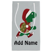 Santa Running Turtle Klein Cadeauzakje (Voorkant)