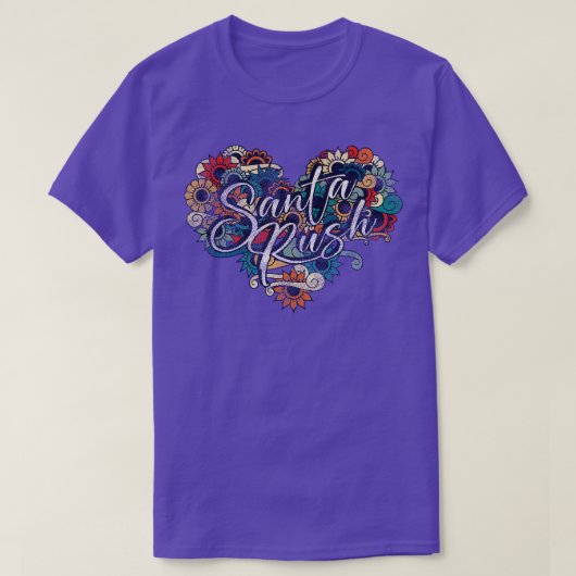 SANTA RUSH VIGNETTE KLEURSTOF T-SHIRT (Design voorkant)