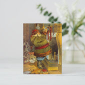 Santa rustieke bosvulkousen Feestdagenkaart (Staand voorkant)