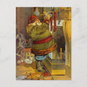  Santa rustieke bosvulkousen Feestdagenkaart (Voorkant)