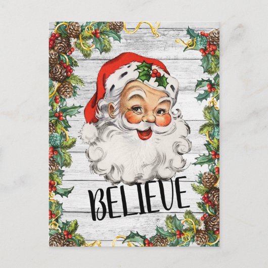  Santa rustieke land kerstgroet Briefkaart (Voorkant)