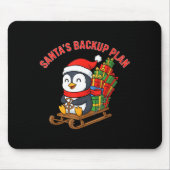 Santa’s Backup Plan Cute Penguin Christmas Design  Muismat (Voorkant)