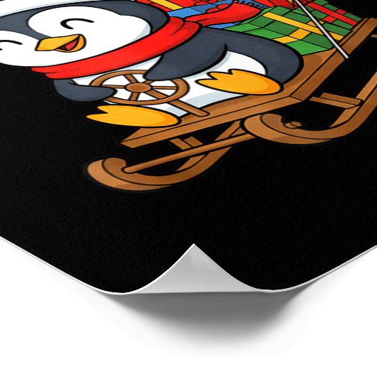 Santa’s Backup Plan Cute Penguin Christmas Design Poster (Hoek)