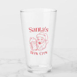 Santa’s Brew Crew Christmas Beer Glas