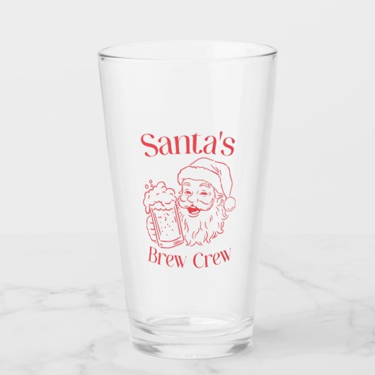 Santa’s Brew Crew Christmas Beer Glas (Voorkant)