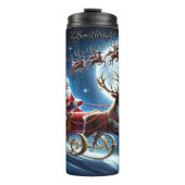 Santa’s Cheerful Sky Sprint Thermosbeker (Voorkant)