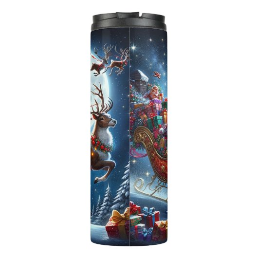 Santa’s Cheerful Sky Sprint Thermosbeker (Achterkant)