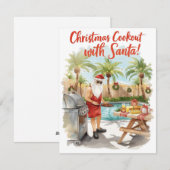 Santa’s Christmas Barbecue – Modern Watercolor Feestdagenkaart (Voorkant / Achterkant)
