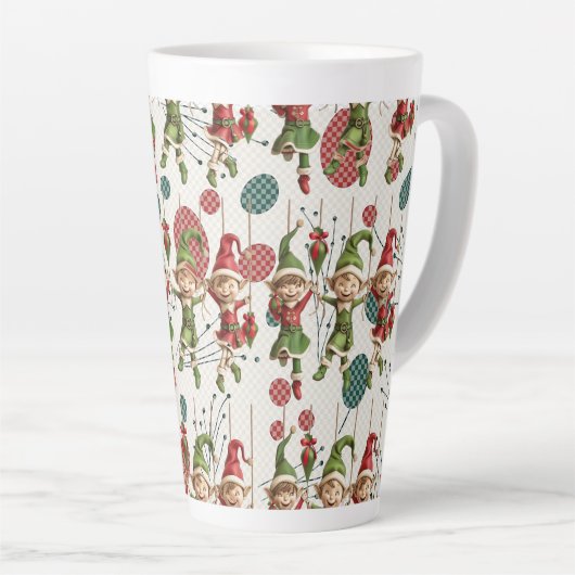 Santa’s Christmas Elf Latte Mug Mok (Rechterhoek)