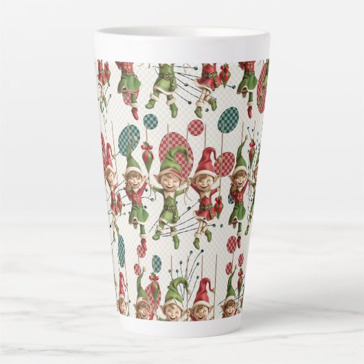 Santa’s Christmas Elf Latte Mug Mok (Voorkant)