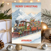 Santa’s Christmas Train Adventure Kids Card Feestdagen Kaart