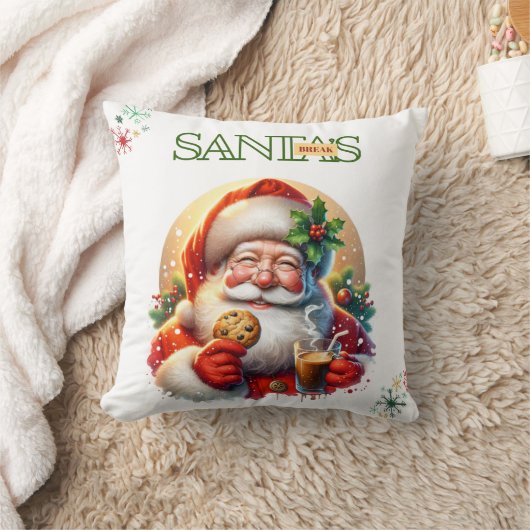 Santa’s Coffee Break Christmas Cushion Kussen (Deken)