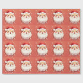 Santa’s Coming Cute Christmas Wrapping Paper Cadeaupapier (Vlak)