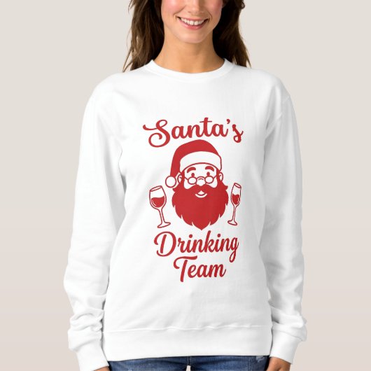 Santa’s Drinking Team Christmas Sweatshirt (Voorkant)