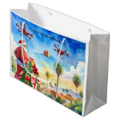 Santa’s Drone Delivery Working on Christmas Groot Cadeauzakje (Voorkant Gekanteld)