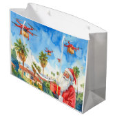 Santa’s Drone Delivery Working on Christmas  Groot Cadeauzakje (Achterkant Gekanteld)